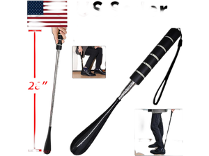 Shoe Horn Extra Long Handle Stainless Steel 28" Handled Metal Shoehorn Horns Shoe Horn Extra Long Handle Stainless Steel 28" Handled Metal Shoehorn Horns