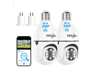 2PCS 360° 1080P IP E27 Light Bulb Camera Wi-Fi IR Night Smart Home Wireless Security