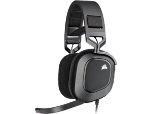 Corsair HS80 RGB USB Premium Gaming Headset with Dolby Audio 7.1 Surround Sound (Broadcast-Grade Omni-Directional Microphone, Memory Foam Earpads, High-Fidelity Sound, Durable Construction) Carbon