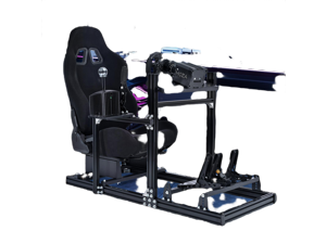 Minneer Racing Simulator Cockpit with Black Seat Aluminium and Carbon Steel Racing Stand for Logitech G920 G923 G25 G27 Thrustmaster T300RS Without shift levers steering wheels pedals Minneer Racing Simulator Cockpit with Black Seat Aluminium and Carbon Steel Racing Stand for Logitech G920 G923 G25 G27 Thrustmaster T300RS Without shift levers steering wheels pedals
