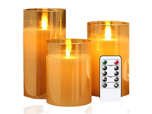 Flameless Led Candles Flickering, Candle Real Wax Fake Wick Moving Flame Fa...