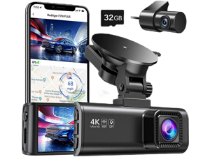 REDTIGER F7NP Dash cam Front and Rear Dash Camera 4K/2.5K Full HD Car Dashboard Recorder with 3.16 IPS Screen, Wi-Fi GPS Night Vision Loop Recording 170° Wide Angle WDR, Free 32GB Card