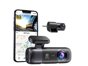 REDTIGER Dash Cam 4K Front and Rear 1080P, WiFi GPS Car Camera with Free 64GB SD Card, Dual Dash Camera for Cars, Loop Recording, Night Vision, Parking Mode, Smart App Control, Support 256GB Max