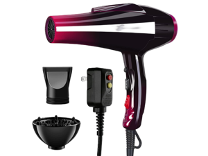 Professional Hair Dryer with Blue Light Far Infrared Negative Ionic 3500W Blow Dryer Fast Drying Heat Hairdryer Powerful Home Salon Hair Dryers with Attachment