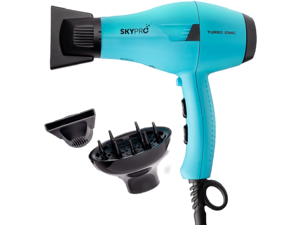 Turbo Ionic Blow Dryer with Attachments | Quiet & Powerful Professional Blow Dryer with Anti Frizz Technology | Tourmaline Hair Dryer with Infrared Heat |Short Barrel Travel Hair Dryer with Diffuser