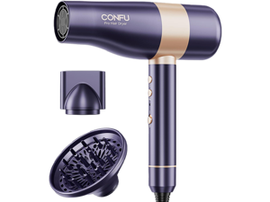 CONFU Hair Dryer, Negative Ionic Blow Dryer with 110,000 RPM Brushless Motor, High-Speed Low Noise Hairdryer with Magnetic Nozzle & Diffuser, Lightweight Travel Hair Dryers with Auto-Cleaning Function