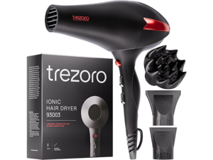 Diffuser Hair Dryer - Professional Ionic Hair Dryer with Powerful 2200W Motor for Quiet and Fast Drying - Negative Ions Reduce Frizz and Maintain Hair Health - Diffuser Attachment for Curly Hair