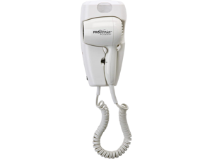 Jerdon Wall-Mount Hair Dryer - White Plug-in Hotel Style with 32 Power Cord - Wall Mounted JWM8C