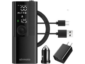 and Power Kit Bundle Deal - 1 bundle - Tire Inflator Portable Air Compressor with Power Kit for Charging at Home and on The Road - Cordless Air Pump for Car Tires, Motorcycle, Bicycle