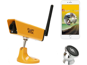 Swift Hitch SH04 Wireless Battery Backup Camera System for Trailer Hitch Up, RV Rear View via WiFi Link and Monitoring on iPhone/iPad or Android Devices Swift Hitch SH04 Wireless Battery Backup Camera System for Trailer Hitch Up, RV Rear View via WiFi Link and Monitoring on iPhone/iPad or Android Devices