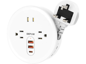 DEPOW UK Ireland Travel Plug Adapter, Type G Travel Converter with 3 Outlets 3 USB(1 USB C), 4FT Extension Cord, Power Adapter for US to UK Ireland Scotland for Travel, Cruise, Dorm Essentials, White DEPOW UK Ireland Travel Plug Adapter, Type G Travel Converter with 3 Outlets 3 USB(1 USB C), 4FT Extension Cord, Power Adapter for US to UK Ireland Scotland for Travel, Cruise, Dorm Essentials, White