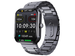 Ecocleanpath Smartwatch with Blood Sugar Monitor, Heart Rate & Temp Tracking, 1.9" HD Display - Black Ecocleanpath Smartwatch with Blood Sugar Monitor, Heart Rate & Temp Tracking, 1.9" HD Display - Black