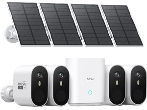 AOSU Solar Security Cameras Wireless Outdoor, 2K QHD Home Security System, 4-Cam Kit with 166° Ultra-Wide View, Cam-to-Cam Sync, 32GB Homebase Local Storage, Color Night Vision, No Monthly Fee AOSU Solar Security Cameras Wireless Outdoor, 2K QHD Home Security System, 4-Cam Kit with 166° Ultra-Wide View, Cam-to-Cam Sync, 32GB Homebase Local Storage, Color Night Vision, No Monthly Fee