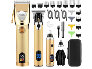 Professional Hair Clippers Hair Trimmer for Men,Beard Trimmer Nose Hair Trimmer Set,Cordless Electric shavers Razor for Men,Barber Clippers T-Blade Trimmer Haircutting Grooming Kit