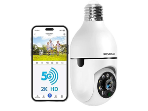 WESECUU Light Bulb Security Camera -5G& 2.4GHz WiFi 2K Security Cameras Wireless Outdoor Motion Detection and Alarm,Two-Way Audio,Color Night Vision,Human Tracking, Bulb Camera Compatible with Alexa WESECUU Light Bulb Security Camera -5G& 2.4GHz WiFi 2K Security Cameras Wireless Outdoor Motion Detection and Alarm,Two-Way Audio,Color Night Vision,Human Tracking, Bulb Camera Compatible with Alexa