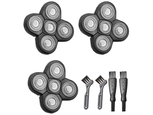 3Pcs 5 Head Shaver Replacement Blades, Universal 5 Blades Shaver Replacement Heads for Electric Razor Shaver Head, Bald Men Freedom Grooming Head and Face