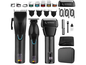 Professional Hair Clippers & Hair Trimmer & Foil Shaver Kit for Men, Beard Trimmer Clippers and Trimmers Set, Cordless Mens Hair Clippers for Hair Cutting, Grooming, Face, Family, Barber
