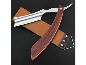 Straight Razor with Strope - Professional Straight Edge Barber Razor Premium Stainless Steel Shaver Razor with Shaving Strop for Men Home & Salon Grooming Using (NO.153)