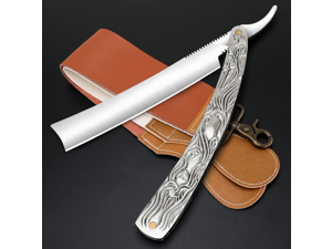 Professional Straight Razor with First Layer Cowhide Strop - Straight Edge Barber Razor Premium Stainless Steel Shaver Razor for Men Home & Salon Grooming Using