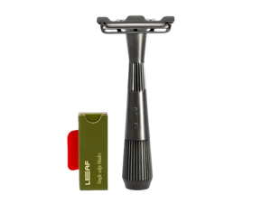 Leaf Shave | Thorn Razor, Black - Eco-Friendly Razor for Men & Women, Single-Blade Safety Razor with Stainless Steel Blades, Recommended for Face Shavers with Coarser Hair