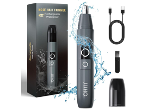 JISHO Rechargeable Ear and Nose Hair Trimmer for Men Women-12000 RPM Powerful Motor with Dual Edge Blades, Waterproof, USB Type-C, Easy to Clean Travel Size