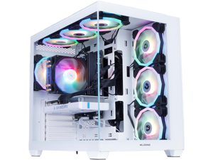 MLOONG Gaming PC,AMD Ryzen 5 5500 4.2 GHz, AMD Radeon RX 6600 8GB Desktop Computer, 1TB NVMe SSD, 16GB DDR4 3200MHz, Air Cooled Prebuilt,650W PSU, Windows 11 Home,Tower Prebuilt  PC