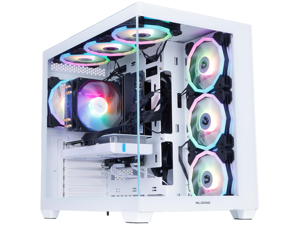 MLOONG Gaming PC,AMD Ryzen 5 5500 4.2 GHz, AMD Radeon RX 6600 8GB Desktop Computer, 1TB NVMe SSD, 16GB DDR4 3200MHz, Air Cooled Prebuilt,650W PSU, Windows 11 Home,Tower Prebuilt  PC