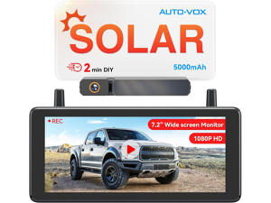 AUTO-VOX 7.2" DVR Portable Solar Wireless Backup Camera:HD 1080P 2 Min Quick Installation Support 2 Split Screen Back up Camera, IP69K Waterproof Reverse Camera for Car, Van, SUV, Truck, Trailer AUTO-VOX 7.2" DVR Portable Solar Wireless Backup Camera:HD 1080P 2 Min Quick Installation Support 2 Split Screen Back up Camera, IP69K Waterproof Reverse Camera for Car, Van, SUV, Truck, Trailer