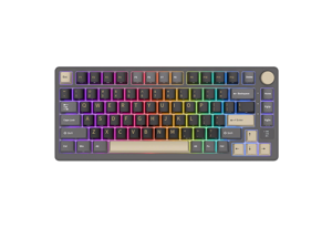 RK ROYAL KLUDGE M75 2.4G Wireless/Bluetooth/USB-C Mechanical Keyboard 81Keys RGB Hot-Swappable Gasket Gamer Keyboard with Screen Black