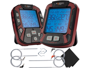 XR-50 Extended (500FT Range, 4 Probe) Digital Remote Wireless BBQ, Meat & Smoker Thermometer, Black/Red and Z-Cloth Bundle XR-50 Extended (500FT Range, 4 Probe) Digital Remote Wireless BBQ, Meat & Smoker Thermometer, Black/Red and Z-Cloth Bundle