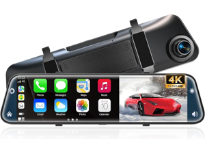 4K Rear View Mirror Camera with Carplay&Android Auto,12" Mirror Dash Cam Front and Rear with Voice Control for Cars&Trucks,Smart Touch Screen,64GB Card Included/Loop Record/Reverse Assist 4K Rear View Mirror Camera with Carplay&Android Auto,12" Mirror Dash Cam Front and Rear with Voice Control for Cars&Trucks,Smart Touch Screen,64GB Card Included/Loop Record/Reverse Assist