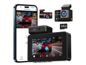 Dash Cam Front and Rear, 4K+2.5K+1080P with 170 Fisheye Lens, Full HD Dash Camera for Cars, 5GHz WiFi, IR Night Vision, WDR, 64GB Card Included (Dual Channel) Dash Cam Front and Rear, 4K+2.5K+1080P with 170 Fisheye Lens, Full HD Dash Camera for Cars, 5GHz WiFi, IR Night Vision, WDR, 64GB Card Included (Dual Channel)
