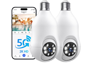Light Bulb Security Camera 2 Pack, 5g/2.4ghz Lightbulb Security Cameras Wireless Outdoor EseeCloud, 2K 360 Front Porch Cam Screw in Light Socket Motion Sensor Color Night Vision 2-Way Audio Light Bulb Security Camera 2 Pack, 5g/2.4ghz Lightbulb Security Cameras Wireless Outdoor EseeCloud, 2K 360 Front Porch Cam Screw in Light Socket Motion Sensor Color Night Vision 2-Way Audio