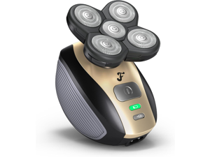 The FlexSeries Electric Head Hair Shaver - Freebird - Ultimate Mens Cordless Rechargeable Wet/Dry Skull & Bald Head Waterproof Razor with Rotary Blades, Clippers, Nose Trimmer, Brush, Massager