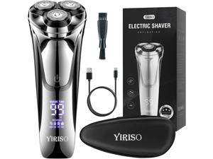 Electric Razor for Men, Mens Electric Shavers, Wet & Dry Shaver with Pop-up Trimmer, USB-C Rechargeable Waterproof Portable Shaver with LCD Display/Travel Organizer/Travel Lock Ideal Men Gift