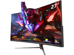 Sealan 27 inch Curved Gaming Monitor 180Hz  Full HD 1080P 1800R LED Computer Monitor Display with FreeSync & Eye-Care Technology, Support VESA, DP, HDMI Port IPS Screen for Gaming Home Office
