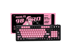 AUSDOM 98Pro Wireless Mechanical Keyboard, Tri-Mode Bluetooth/2.4GHz/Type-C Gasket Hot Swappable Custom Keyboard,Pre-lubed Linear,Backlit Gaming Keyboard for PC(Manga Girl Theme)