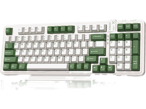 AUSDOM 98Pro Silent Mechanical Keyboard,Wireless Hot Swappable Silent Keyboard with Backlit,Gasket Structure,Pre-lubed Tactile Switches,2.4GHz/Type-C/Bluetooth Custom Keyboard(Green & White-Silent)