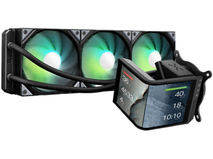 TRYX Panorama SE 360 ARGB 360mm AIO Rotatable 6.67'' AMOLED Curved Screen 3D Anamorphic Effect Customizable AIO Cooler 360mm Asetek Adela 280w TDP ARGB Fan Intel LGA 1851/1700/1200/115X AMD AM5/AM4