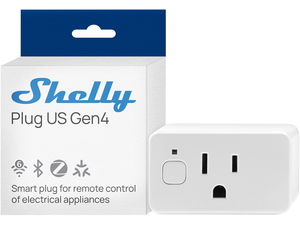 Shelly Plug US Gen4 (White) Smart Home Plug | Wi-Fi, Bluetooth & ZigBee Plug | Matter & Apple HomeKit | 1800W | Energy Monitoring & Light Sensor Shelly Plug US Gen4 (White) Smart Home Plug | Wi-Fi, Bluetooth & ZigBee Plug | Matter & Apple HomeKit | 1800W | Energy Monitoring & Light Sensor
