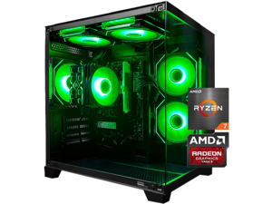 HZG Gaming Desktop Computer PC,AMD Ryzen 7 5700G, AMD Radeon Vega 8,core 3.8GHz (up to 4.6GHz) 16GB RAM and 1TB NVMe M.2 SSD, WiFi6 ARGB Fan, Prebuilt Gaming PC Tower