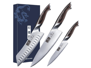 HOSHANHO 3 Pieces Knife Set, Professional Japanese AUS-10 Stainless Steel Kitchen Knife Set, Ultra Sharp Chef Knives Sets with Ergonomic Pakkawood Handle