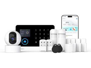 LWOHSI WiFi Home Security Systems,Wireless Alarm System with Door Window/Motion Sensors,Loud Siren,GSM 4G /SMS/Tuya APP Alerts,Compatible with Alexa and Google,NO Monthly Fees (A103F-US-C+T53 Camera) LWOHSI WiFi Home Security Systems,Wireless Alarm System with Door Window/Motion Sensors,Loud Siren,GSM 4G /SMS/Tuya APP Alerts,Compatible with Alexa and Google,NO Monthly Fees (A103F-US-C+T53 Camera)