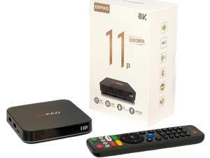 EVPAD11P Android TV Box  4GB RAM 64GB Storage, 8K UHD Output, Wi-Fi 6, Gigabit LAN, Voice Remote  2025 Global Version