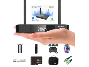 SuperBox S6 PRO Android 12 TV Streaming Media Player,App Store,Multiport Hub,Android TV Box with Voice Remote Control and Quad-core Smart,4GB DDR3,32G,WiFi 6K with All Channel and 6 freebies!!