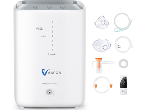Monport|93% High-Purity Oxygen Generator with Nebulizer - 1-7L/min Adjustable Flow, 42dB Ultra Quiet, Dual Voltage AC110V/230V for Home Air Quality