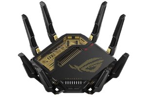 ASUS ROG Rapture 7 GT-BE96 Edition 20 Gaming Router, Exclusive Custom Black & Gold Color Scheme, Tri-Band WiFi 7, Dual 10G Ports & Four 2.5G Ports, 4K-QAM, Custom SSID, AiMesh ASUS ROG Rapture 7 GT-BE96 Edition 20 Gaming Router, Exclusive Custom Black & Gold Color Scheme, Tri-Band WiFi 7, Dual 10G Ports & Four 2.5G Ports, 4K-QAM, Custom SSID, AiMesh