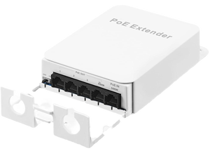 Outdoor PoE Passthrough Switch, 1 POE in 4 POE Extender, IEEE802.3af/at/bt Powered 90W, 100Mbps Ethernet, Wall Mount Waterproof Plug and Play Outdoor PoE Passthrough Switch, 1 POE in 4 POE Extender, IEEE802.3af/at/bt Powered 90W, 100Mbps Ethernet, Wall Mount Waterproof Plug and Play