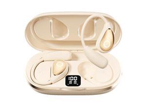 CuiSuto Open Ear Earbuds Wireless Bluetooth Headphones, 60Hrs Playtime, Stereo Sound Over Ear Buds with IPX7 Waterproof Noise Canceling Earphones, Ideal for Fitness, Travel - Off White CuiSuto Open Ear Earbuds Wireless Bluetooth Headphones, 60Hrs Playtime, Stereo Sound Over Ear Buds with IPX7 Waterproof Noise Canceling Earphones, Ideal for Fitness, Travel - Off White