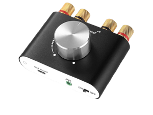 Mini Bluetooth 5.0 Power Amplifier, Stereo Hi-Fi Digital Amp 2.0 Channel 50W×2 with AUX/USB/Bluetooth Input, Wireless Audio Receiver, PC Sound Card with Power Supply (Black) Mini Bluetooth 5.0 Power Amplifier, Stereo Hi-Fi Digital Amp 2.0 Channel 50W×2 with AUX/USB/Bluetooth Input, Wireless Audio Receiver, PC Sound Card with Power Supply (Black)
